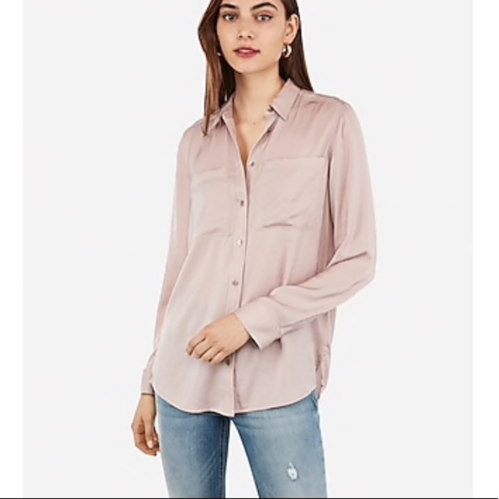*FREE* Satin Button Down Shirt from Express